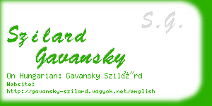 szilard gavansky business card